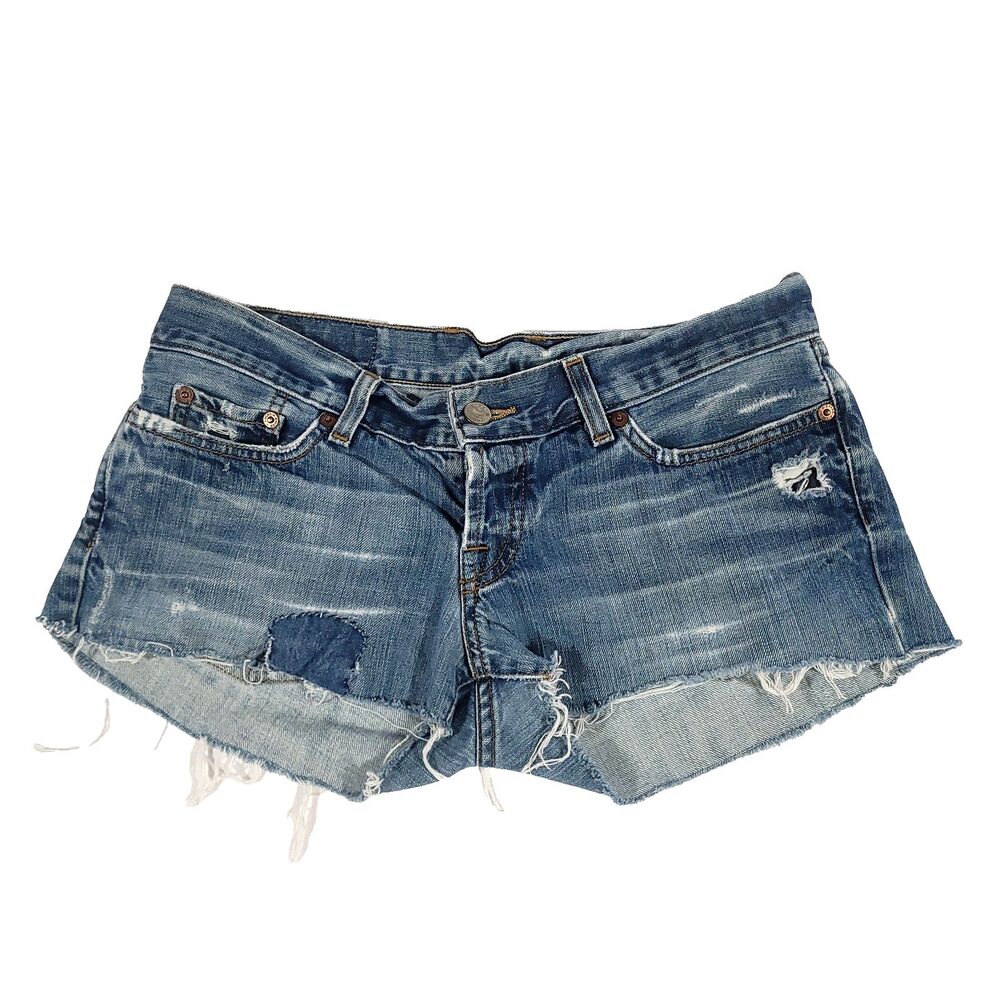 Dungarees Micro Mini Denim Shorts Lucky Brand 8/29 Montesano Cut Offs Booty